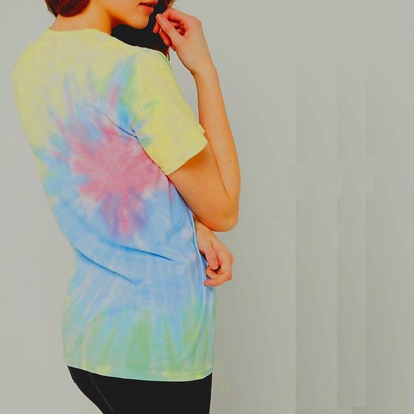 David Bowie Logo Choker Tie Dye glam pop rock Official cotton T-Shirt L NWT - Picture 3 of 3